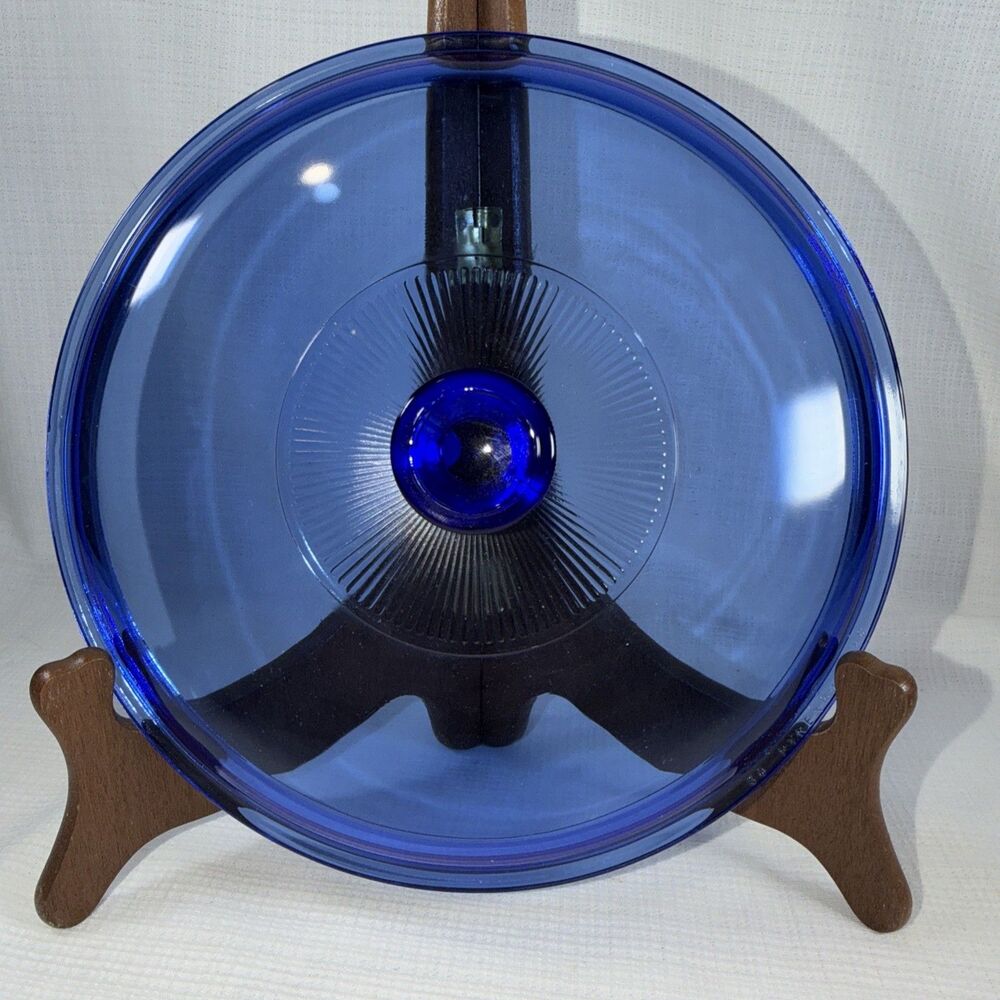 Pyrex 624C Cobalt Blue Glass Replacement Lid 8.75" 2-Quart Casserole MINT